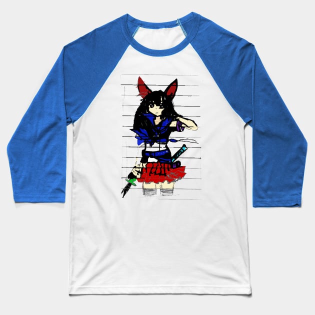 Manga Girl Baseball T-Shirt by TeeMax